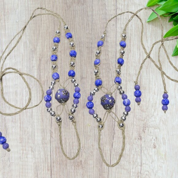 NEW Purple & Silver Barefoot Sandals. Belly dance jewelry. Foot jewelry. - Picture 4 of 6